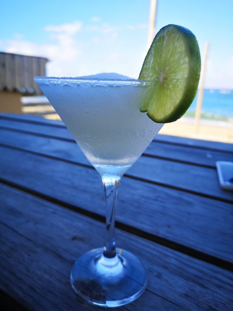frozen margarita lime wooden deck caribbean sea cabarete