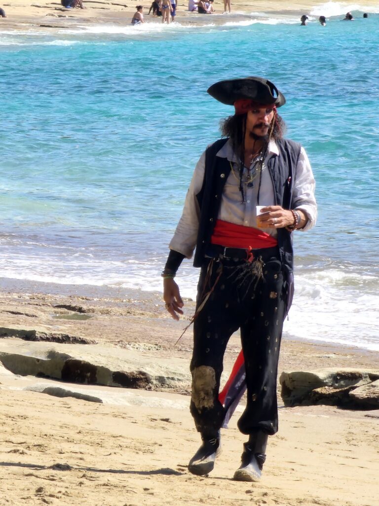 jack sparrow pirate costume sandy beach cabarete