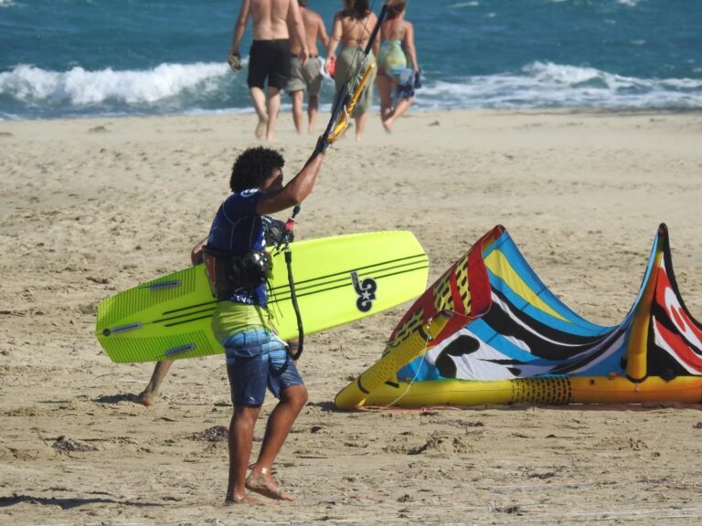 kitesurfer beach colorful kite sand cabarete