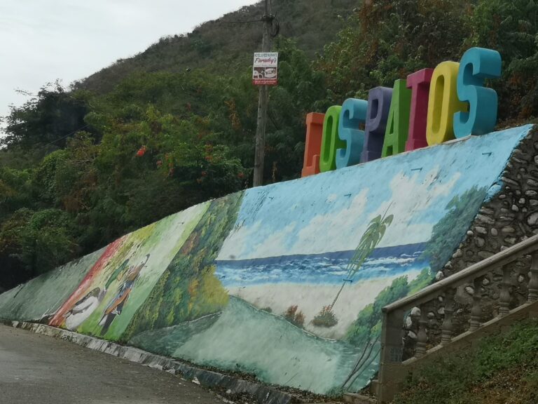 los patos town colourful sign mural wall barahona