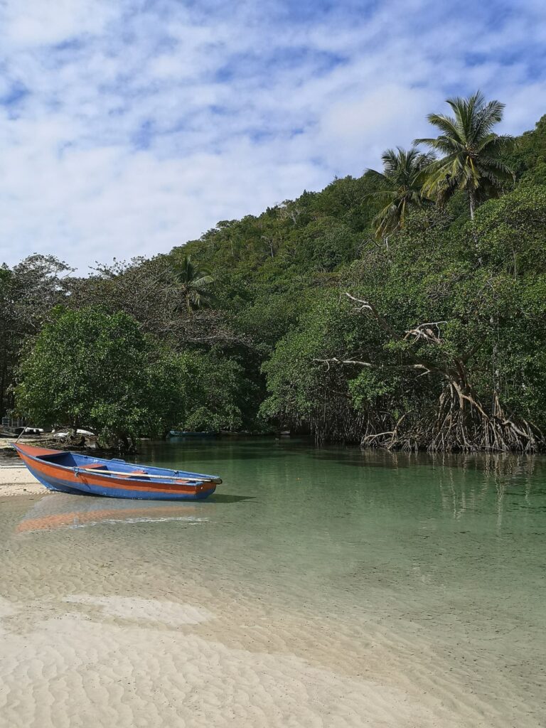 mangrove lagoon orange boat third angle samana