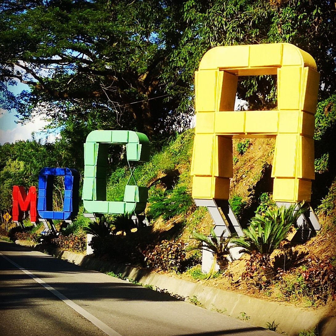 Moca town road sign in the Dominican Republic