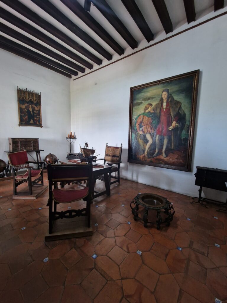 oil painting spanish nobles antique room alcazar de colon santo domingo