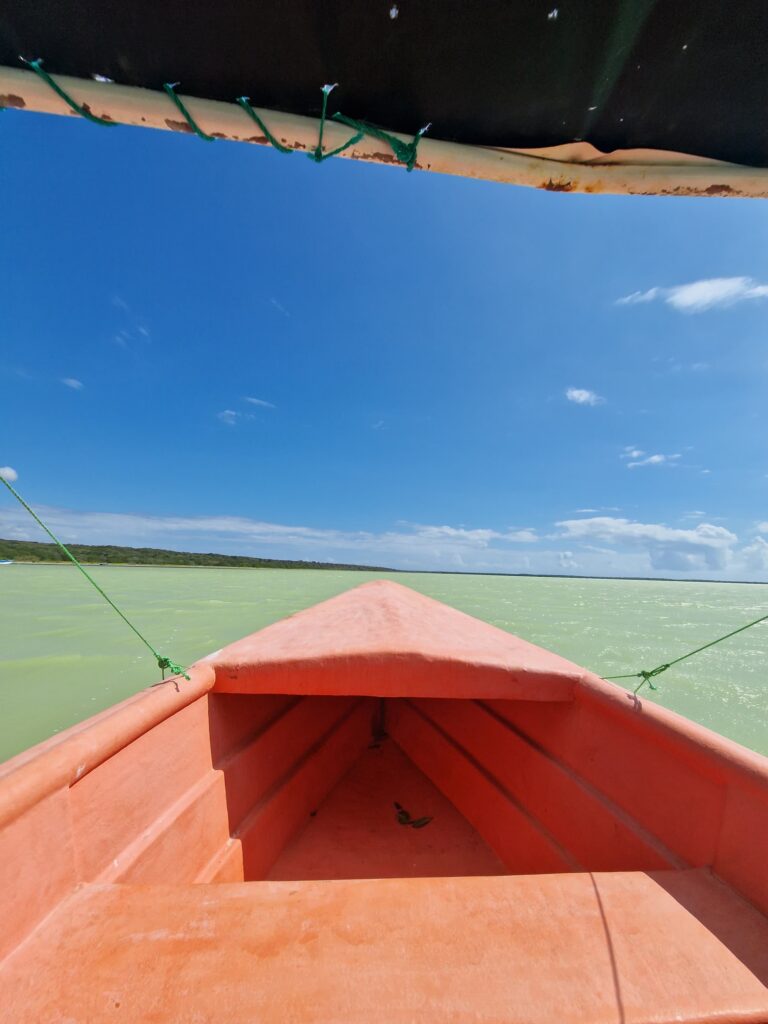 orange tour boat bow green lagoon lago oviedo southwest