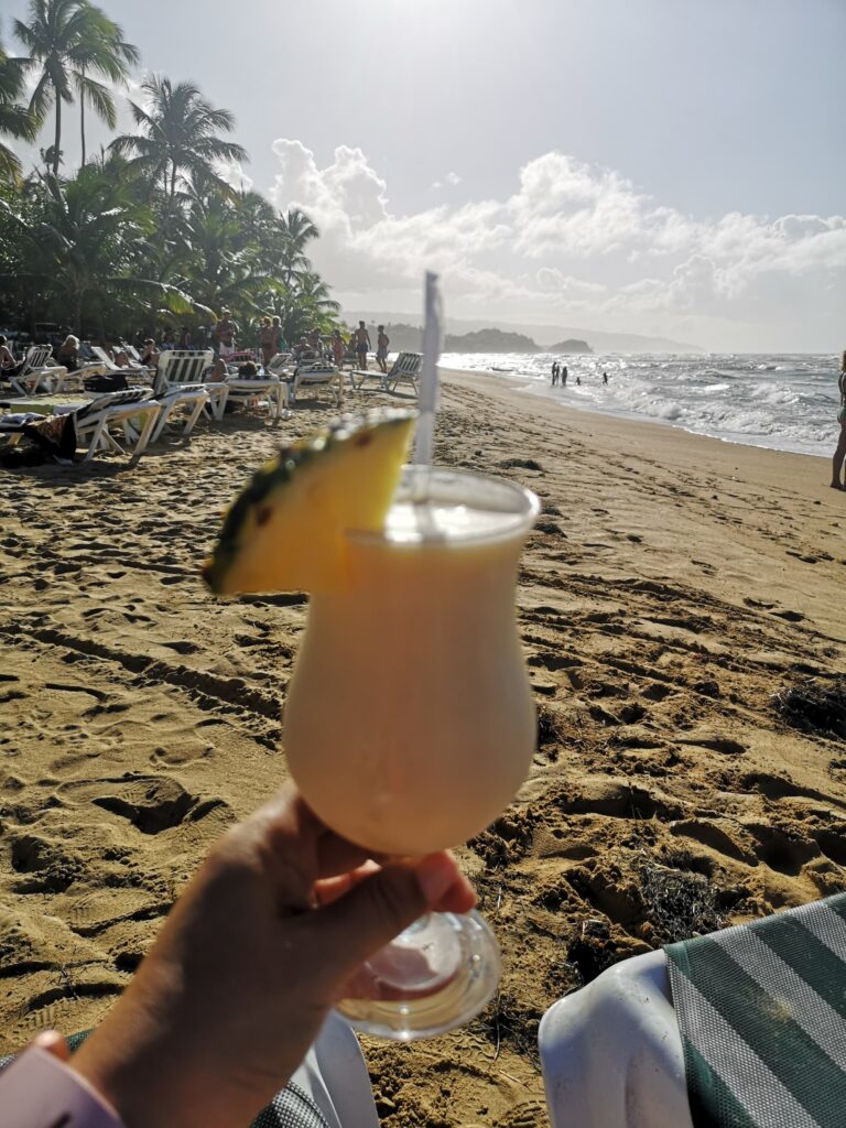 pina colada beach bar sun las terrenas