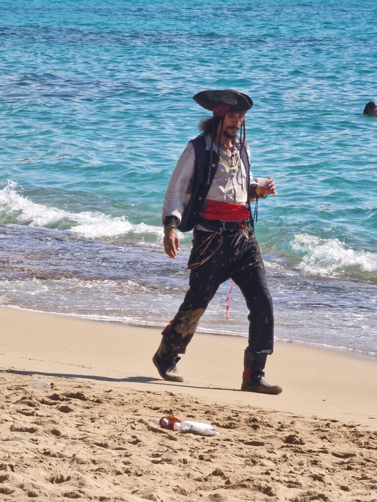 pirate costume performer beach cabarete
