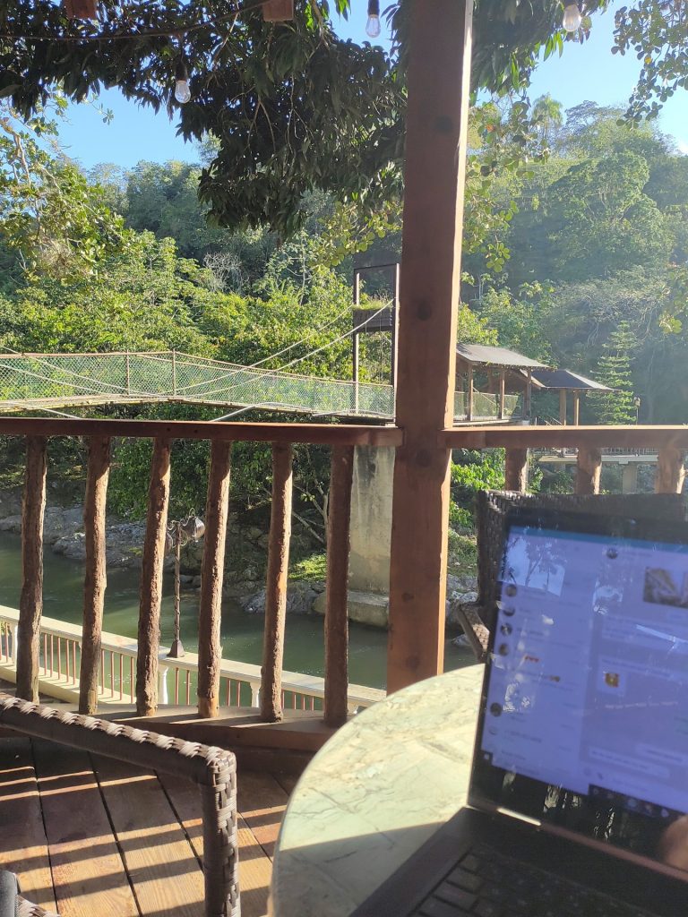 adventure camp wooden terrace tropical forest jarabacoa