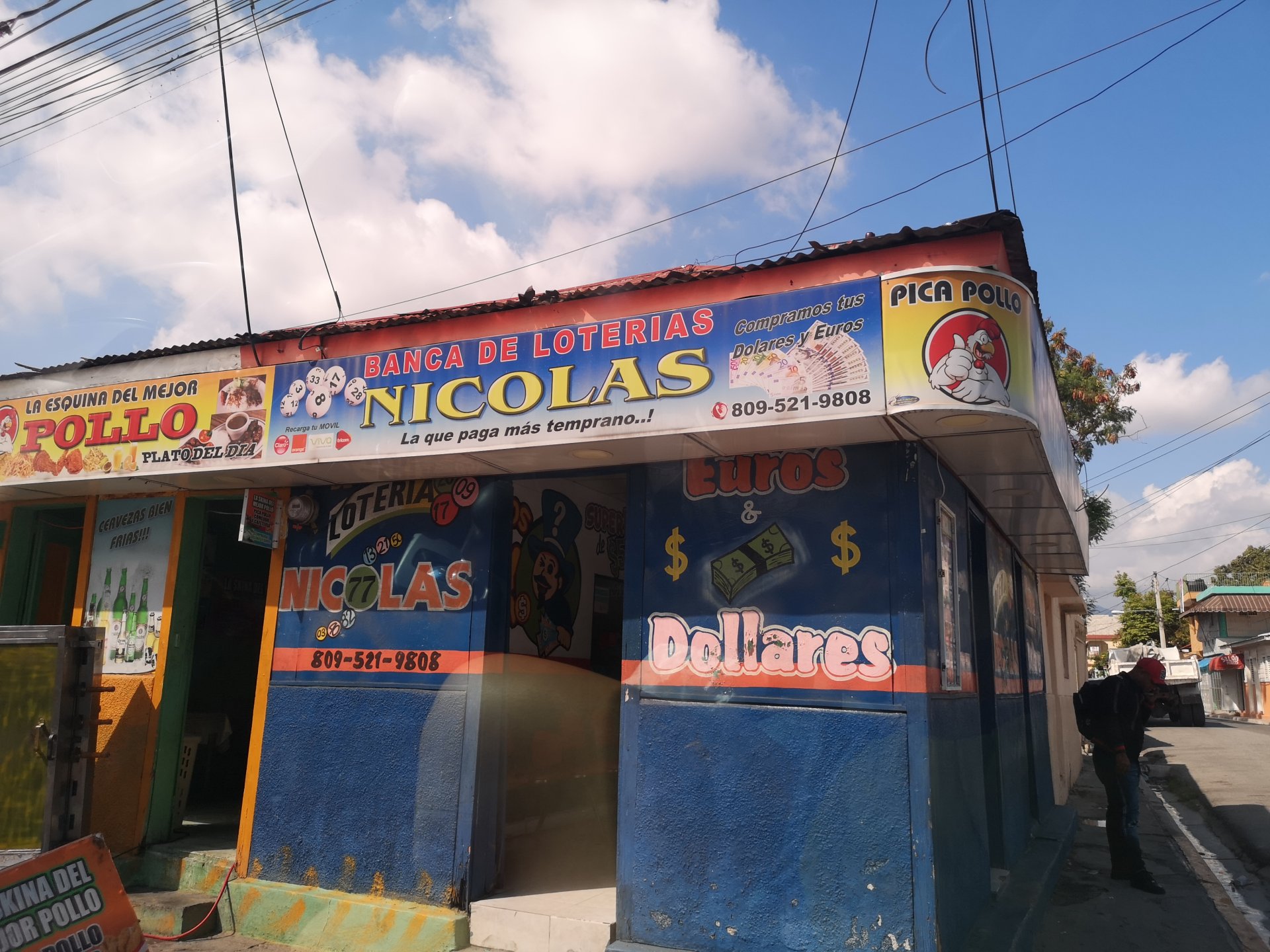 Banca de loterias lottery shop on a Dominican Republic town street