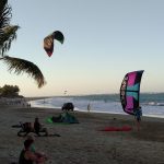 Cabarete beach kites at sunset