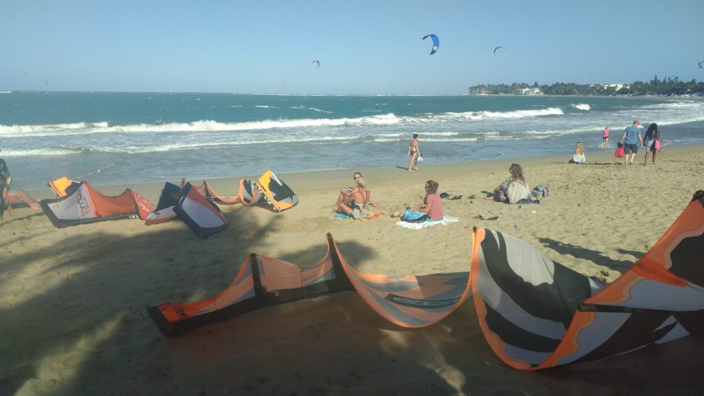 Kite gear on Cabarete beach
