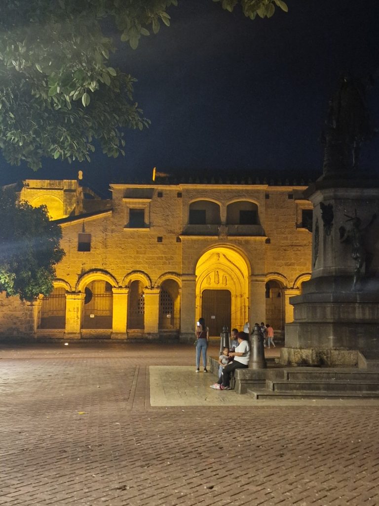 catedral primada illuminated night zona colonial santo domingo