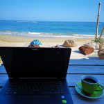 Remote work at Cocotazo Cafe, Cabarete