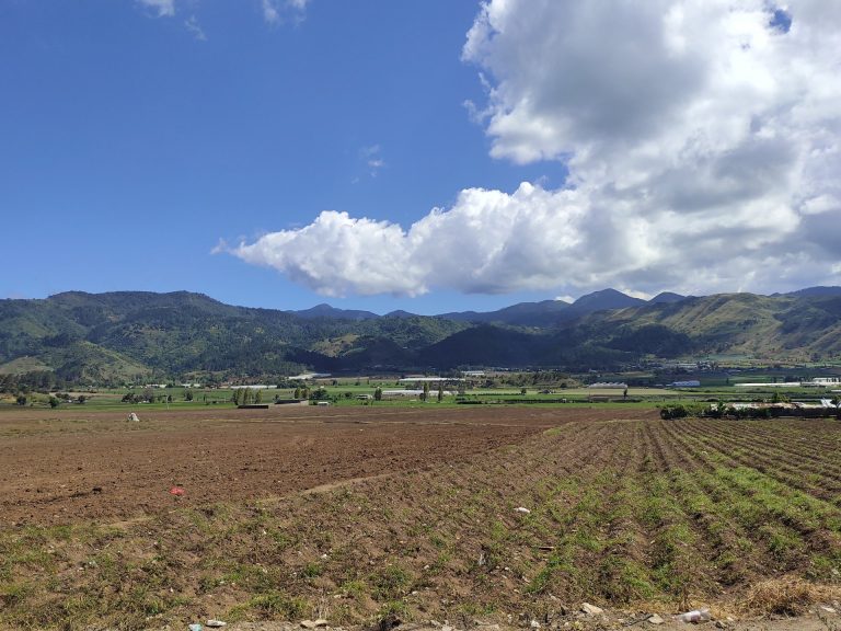 constanza valley tilled fields greenhouses mountains agriculture