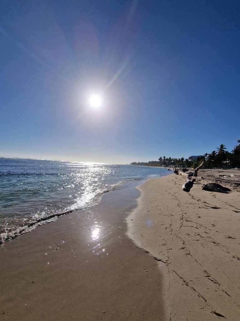 juan dolio beach person walking shoreline south coast