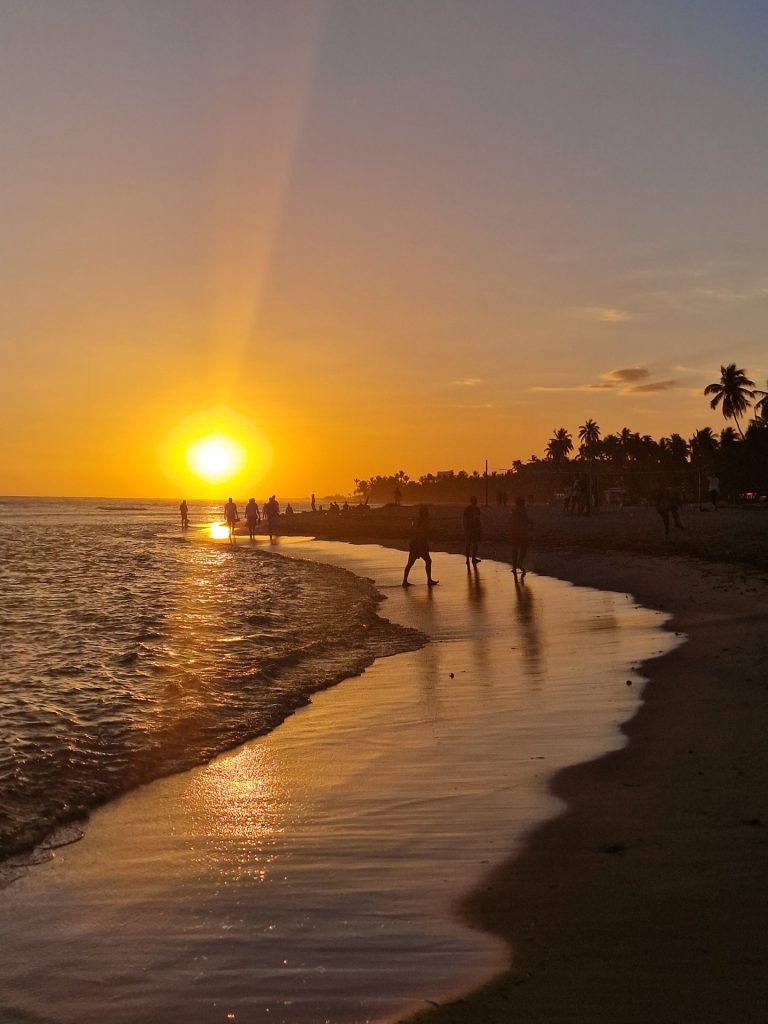juan dolio sunset beach silhouette fountain south coast