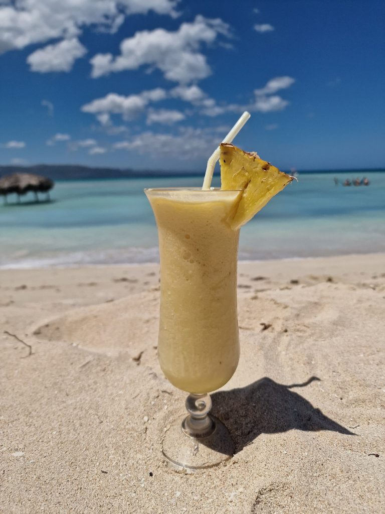 pina colada tall glass beach sand pineapple punta rucia