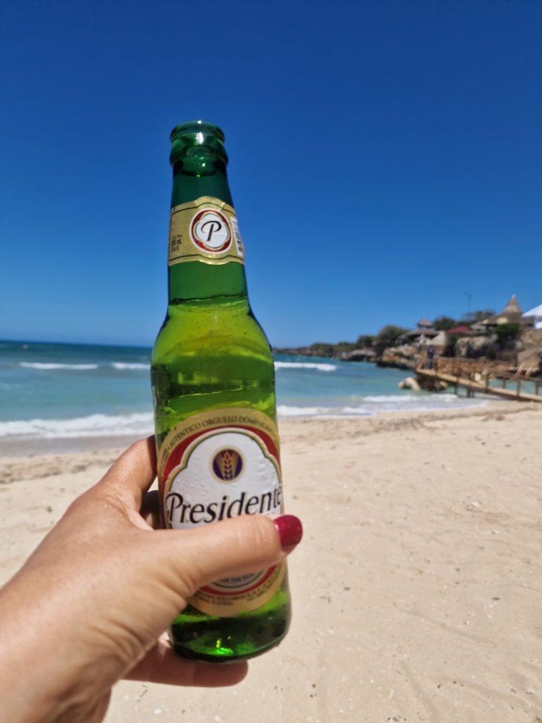 presidente beer bottle beach bar punta rucia