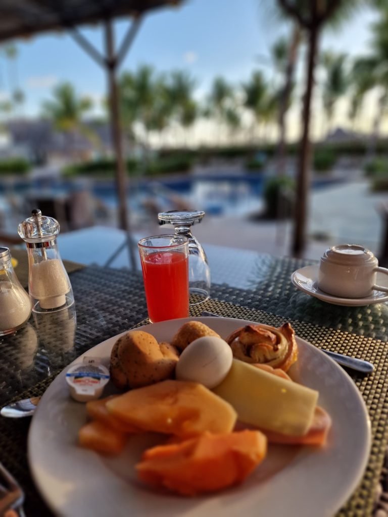 resort breakfast plate pastries fruit juice barcelo bavaro punta cana