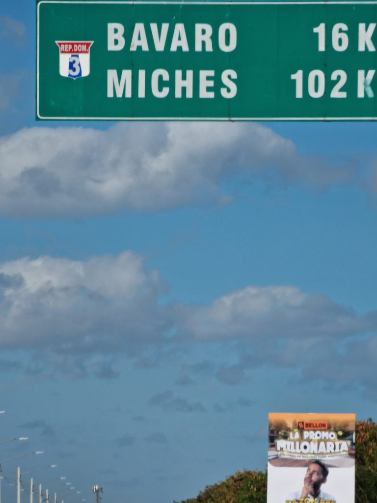 road sign bavaro miches route 3 punta cana
