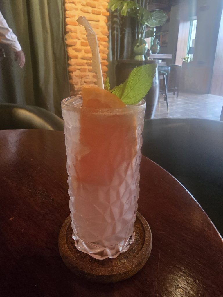 tropical cocktail mint wooden bar santiago restaurant