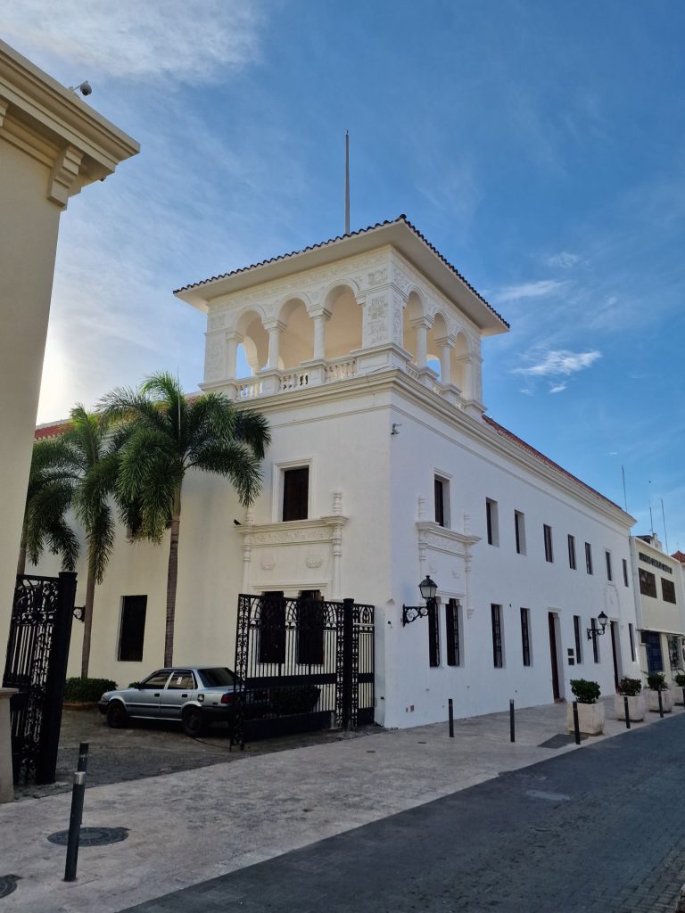 white ornate colonial building cobblestone zona colonial santo domingo